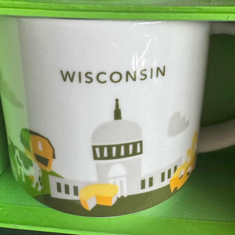 Wisconsin Themed Mug - White and Green
